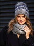 Winter set with a colorful pattern, dark gray C51 - Online store - Boutique